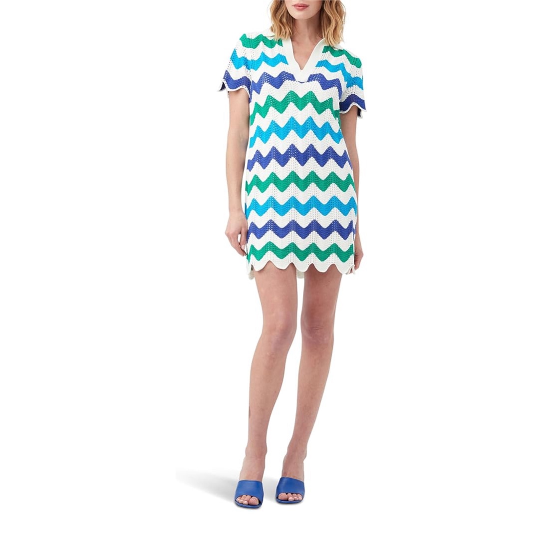 加州复古TT波纹镂空Polo连衣裙