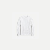 男款 棉质 broken 美系J in米白色圆领长袖 T恤