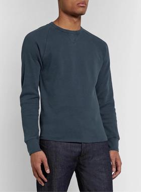 美系J高端复古线W&B 男款 棉质华夫格纹理插肩长袖卫衣T恤