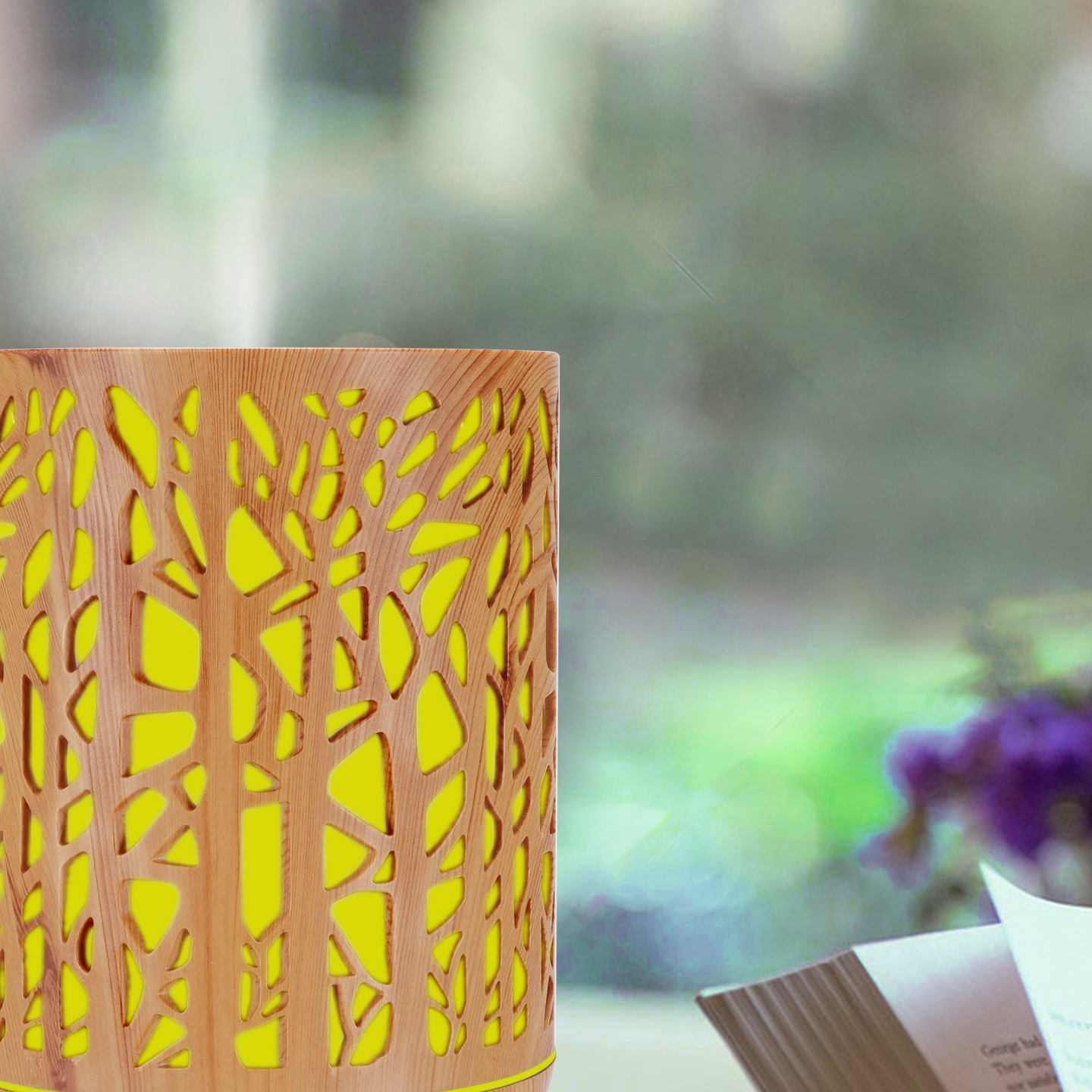 树林树枝超声波香薰机300ml 镂空加湿器aroma diffuser精油扩香机