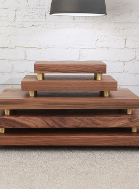 北美黑胡桃木底座摆件工艺品佛像奇石花瓶茶具展品实木木质底座