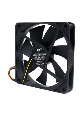 全新14cm厘米14025pwm四线4针5v12v智能温控140*140*25mm散热风扇