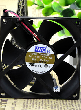 AVC 8CM 8025 12V 0.70A DS08025B12U 双滚珠 2线 散热风扇