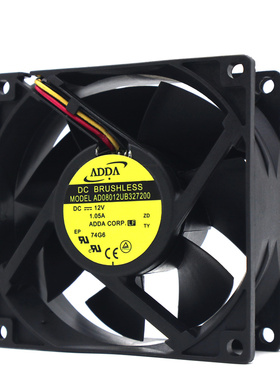 全新ADDA AD08012UB327200 12V 1.05A 8032 8cm 3线散热风扇