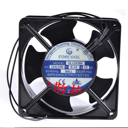 全新GL12038X TOPCOOL AC220/240V 0.14A 23W 12CM 12038风机