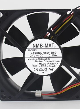 NMB-MAT 3108NL-05W-B50 24V 0.19A 8CM 8020 ABB变频器风扇