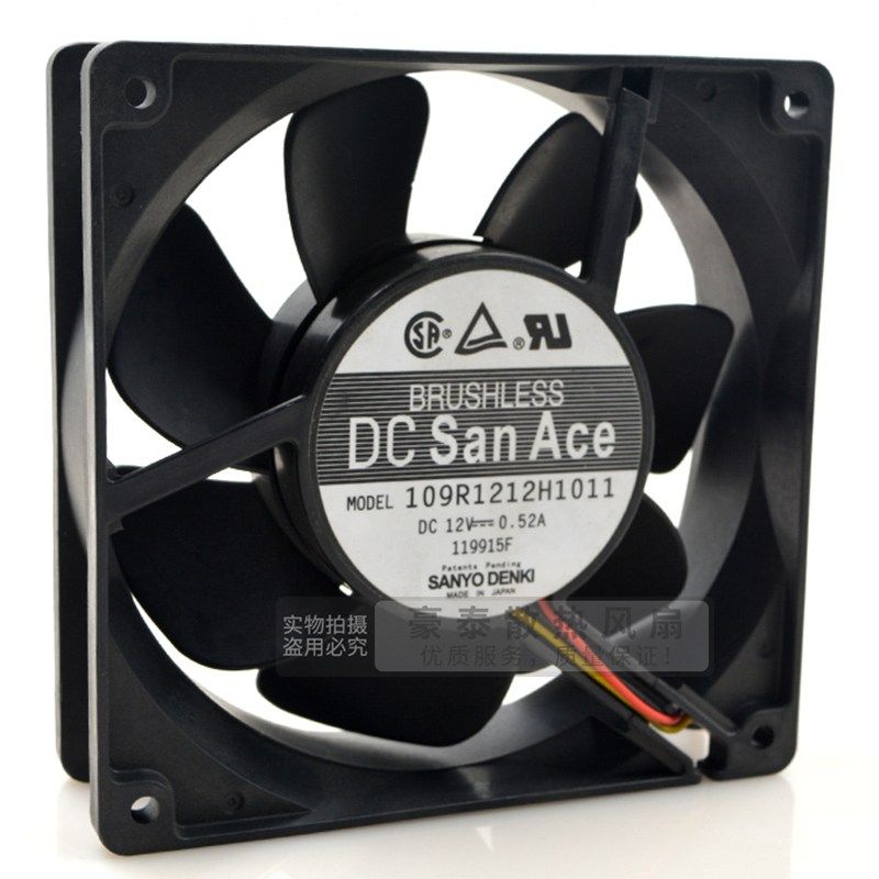 日本12038三洋109R1212H1011 12V 0.52A12CM静音机箱散热风扇