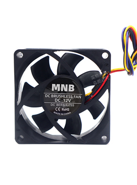 全新7cm/厘米7025双滚珠70x70x25mm控速pwm智能5v12v四线散热风扇