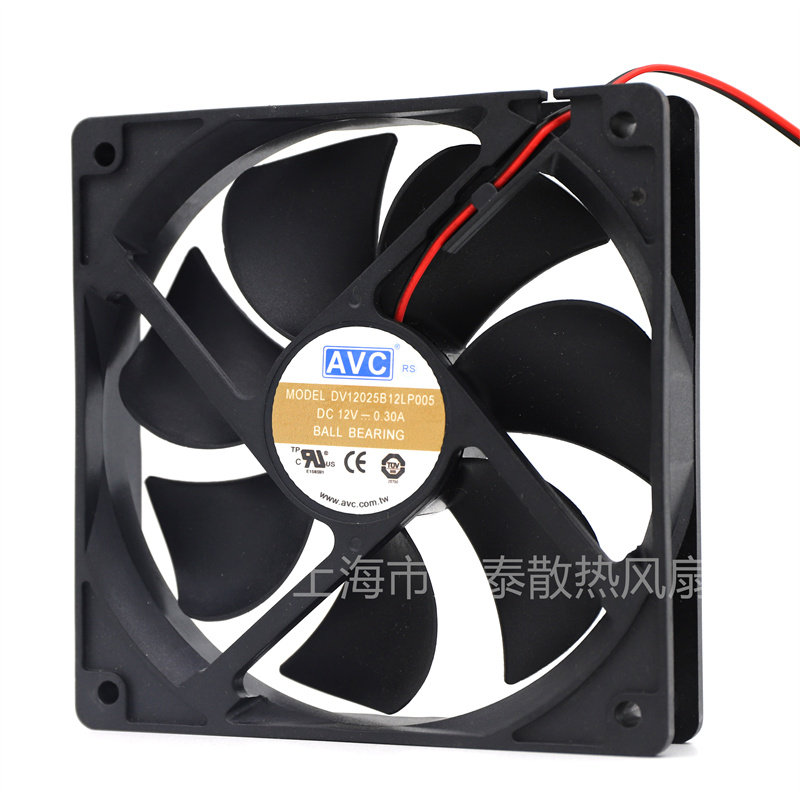 原装AVC 12CM厘米PWM双滚珠 4PIN 4针温控风扇DA12025B12LP005