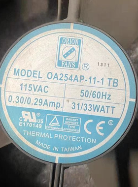 台湾 信湾 OA254AP-11-1 TB 25489 DC115V 50/60Hz 工业 散热风扇