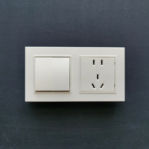 80型二位单开五孔连体开关插座