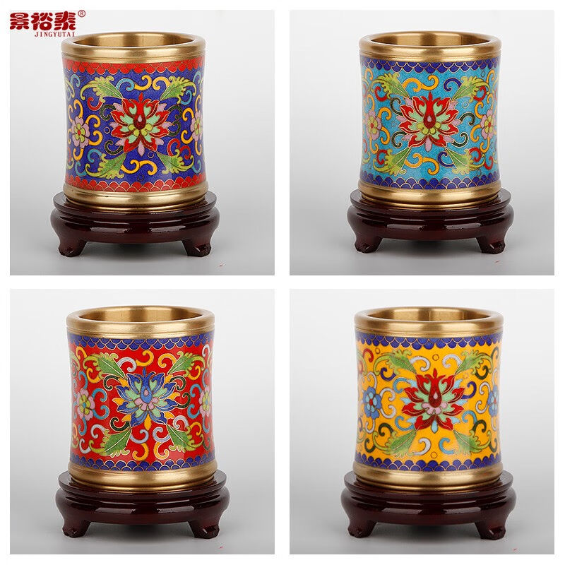 景裕泰景泰蓝笔筒铜胎实用会议礼品中国风出国外事礼物送老师老外