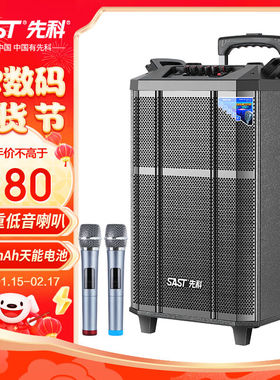 先科SA-16212英寸户外广场舞音响移动拉杆便携式蓝牙音箱大音量户