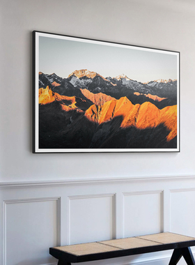 橙色轻奢风景装饰画现代客厅沙发背景墙壁画靠山玄关卧室床头挂画