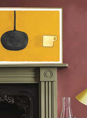 斯科特 小众画家蓝黄色静物抽象餐厅ins背景墙软装样板间挂装饰画