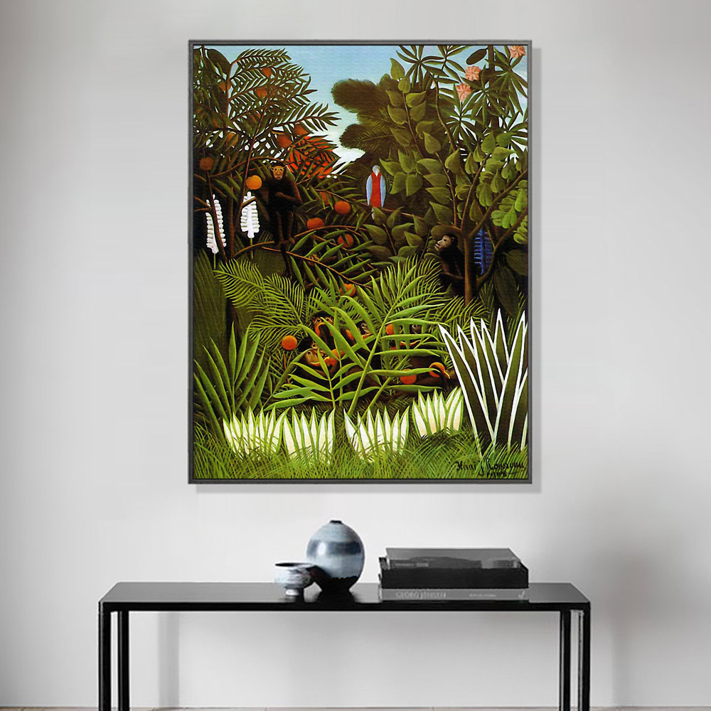卢梭赤道丛林 绿植装饰画客厅玄关过道挂画样板间工作室壁画
