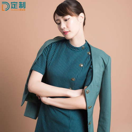 台湾短袖夏季工作服职业套装定制