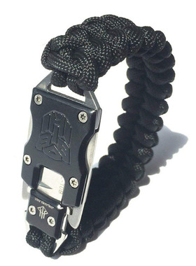 不锈钢刀扣手链 变形金刚战术手环七芯伞绳编织户外应急手绳