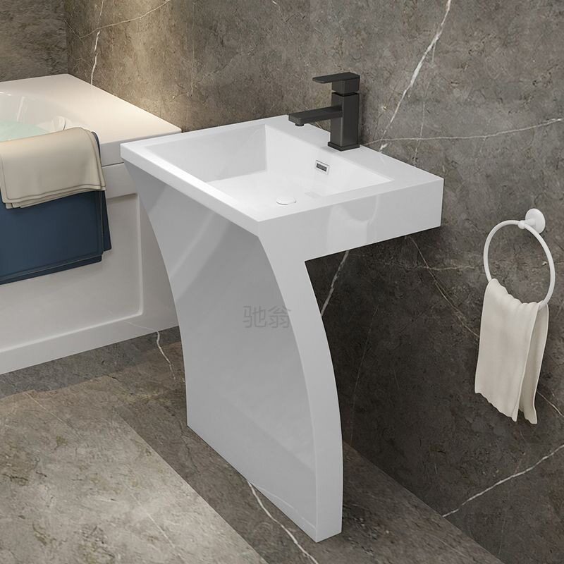 3r艺术一体卫生间洗漱台立柱盆阳台洗手台面盆落地式洗脸池小户型