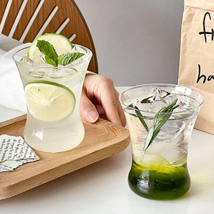 小众ins风玻璃饮品杯冰美式咖啡杯牛奶杯果汁冷饮料果茶杯水杯子