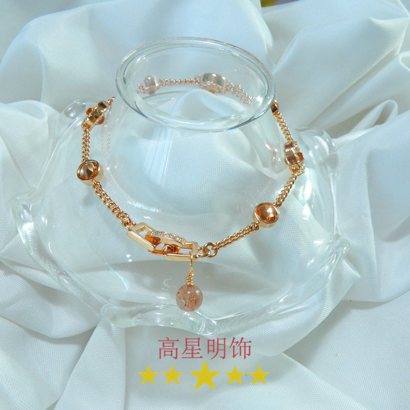 nadri高级金属感双面奥地利晶莹剔透奥地利水晶草莓晶珍珠女手链
