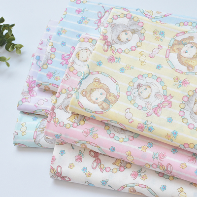 日本进口Quiltgate全棉卡通印花布料可爱糖果娃娃DIY手工童装面料