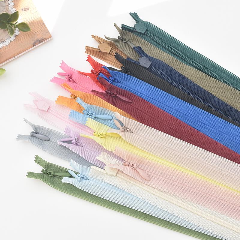 日本YKK蕾丝边隐形拉链可调节衣服连衣裙服装童装辅料60cm39色入