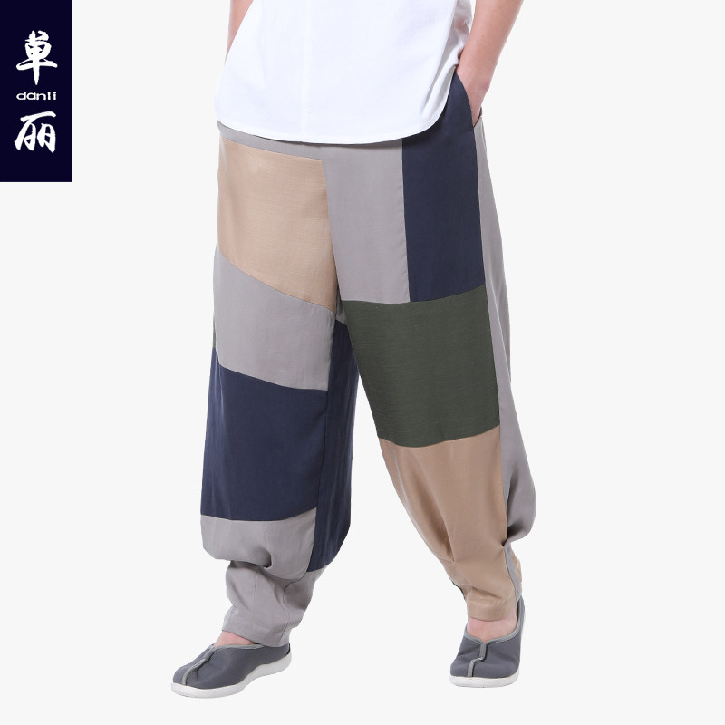 单丽尚远天丝麻百衲补丁裤僧裤居士裤中国风休闲裤中国风禅意裤|ruв категории Мужская одежда, брюки - от Buy2taobao.com для оказания профессиональной услуги покупки агента Taobao