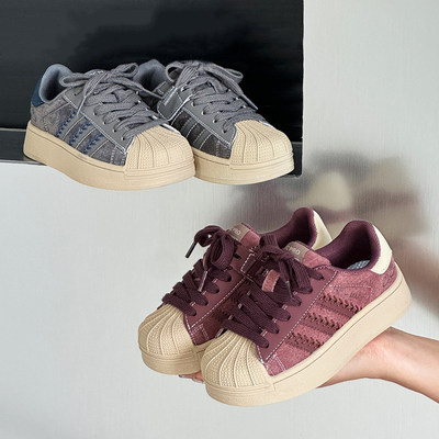 法国Uamtor女童真皮潮色贝壳鞋2026春季新款儿童休闲鞋男童运动鞋