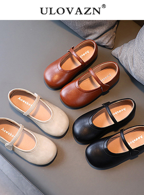 日本Ulovazn童鞋~女童小皮鞋2025新款洋气宝宝单鞋软底儿童公主鞋