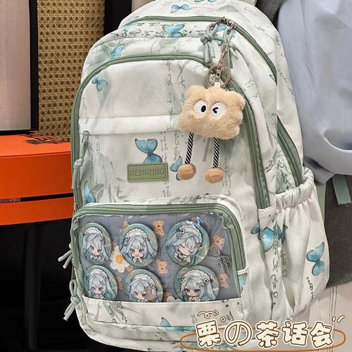 ST2025新款痛包双肩包新中式国风书包女初中女生高中学生大容量背