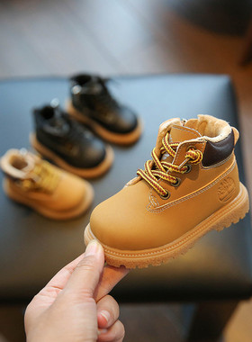 GSRG宝宝鞋子婴儿学步鞋春季儿童马丁靴秋冬款软底单鞋男童大黄靴
