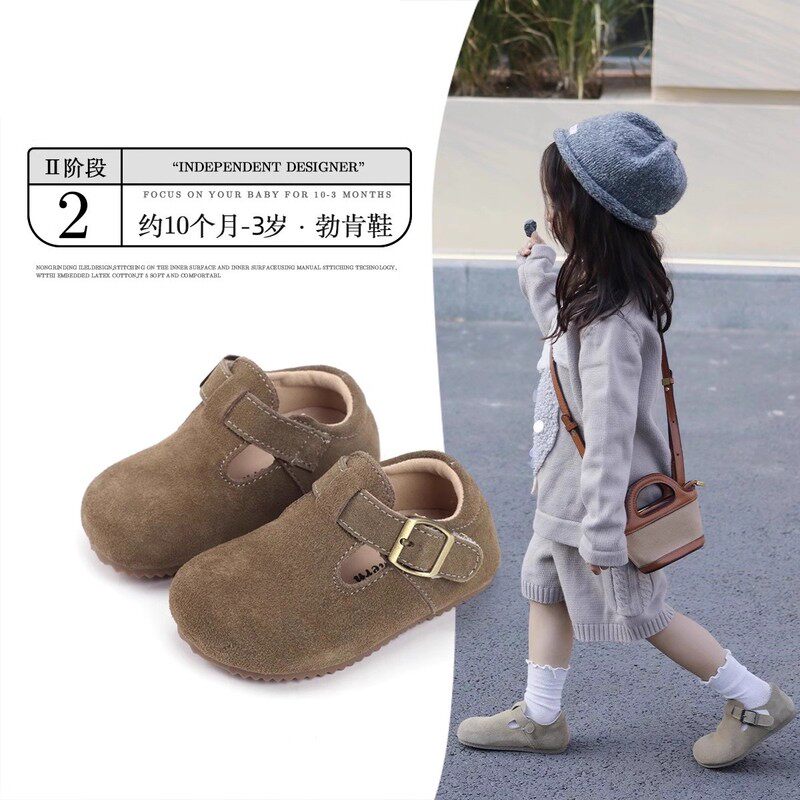 GSRG男女童勃肯鞋春秋季休闲儿童皮鞋软底学步鞋宝宝鞋子小童单鞋