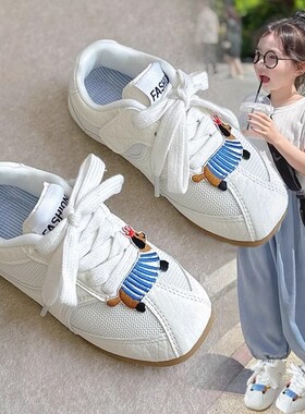 GSRG女童德训运动鞋2025春夏新款儿童运动鞋魔术贴男童网面小白鞋
