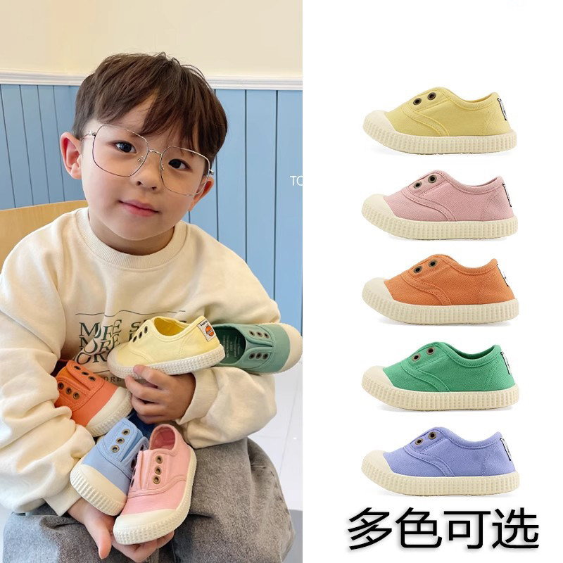 英国DHWA儿童帆布鞋男童女童软底布鞋幼儿园小白鞋宝宝运动鞋春秋