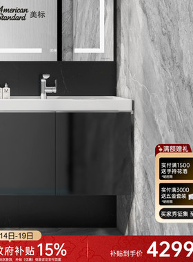 美标卫浴简欧爱居城市挂墙式浴室柜组合多层实木柜子CV60 80 90