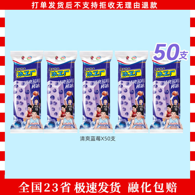 伊利冰淇淋冰工厂清爽蓝莓老冰棍牛奶口味小布丁雪糕家庭装冷饮