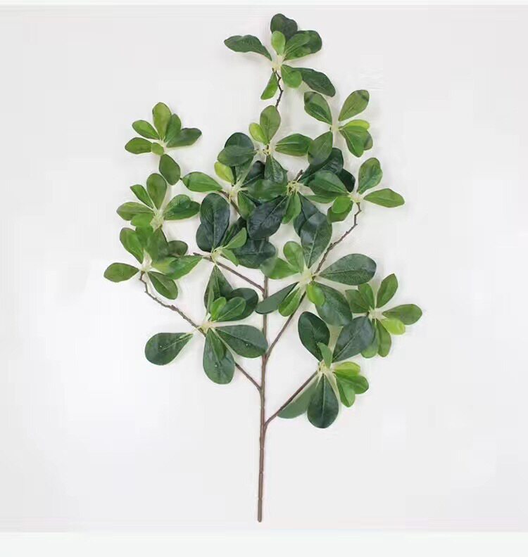 仿真金钱树叶人造绿植物七星树叶修饰仿真面包树叶仿真七星树叶