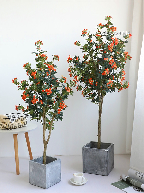 仿真长生花树盆栽民宿特色家居房间酒店大厅室内绿植装饰落地摆件