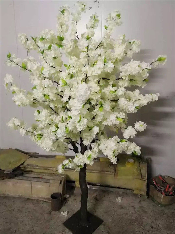 仿真白色樱花树装饰景观白色樱花树室内外玻璃钢定制白色樱花树