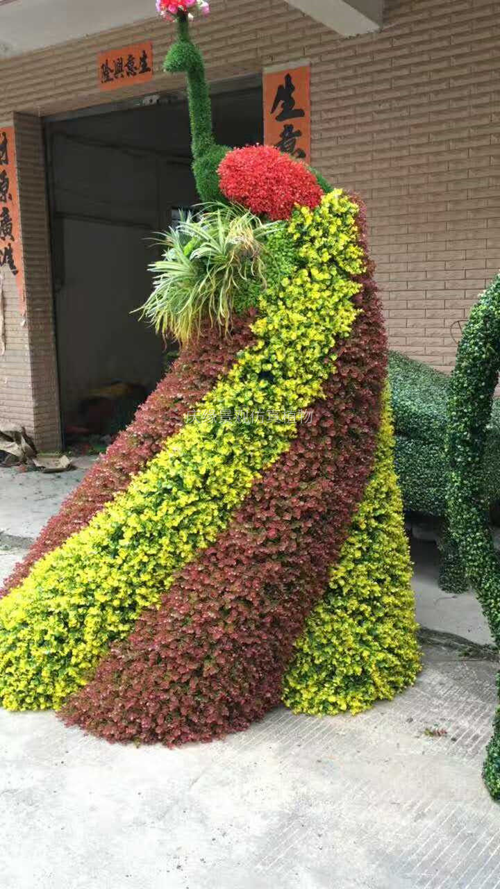 仿真绿雕孔雀仿真动物绿雕创意绿雕大型园林景观人造植物雕塑