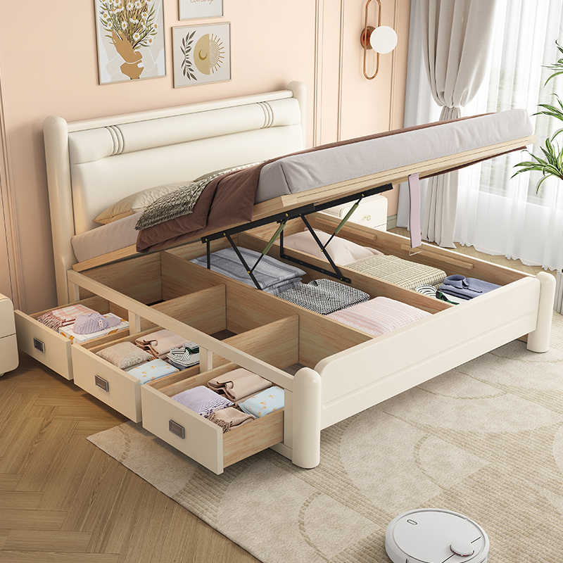 香港包邮白色实木大床202