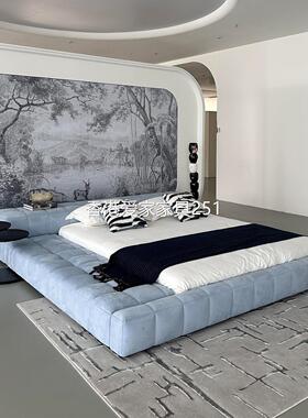 香港包邮包安装Squaring床意式极简设计师高端方格子魔方大坪数主