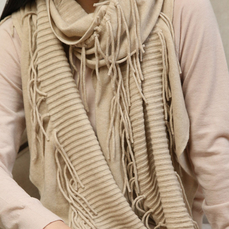 APCSHOP 精选分享意新单羊绒围巾女冬季保暖加密重磅长款大蜈蚣巾