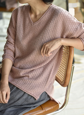 APCSHOP客供典藏JI高端纯山羊绒衫 老钱风v领扭花女士羊绒针织衫