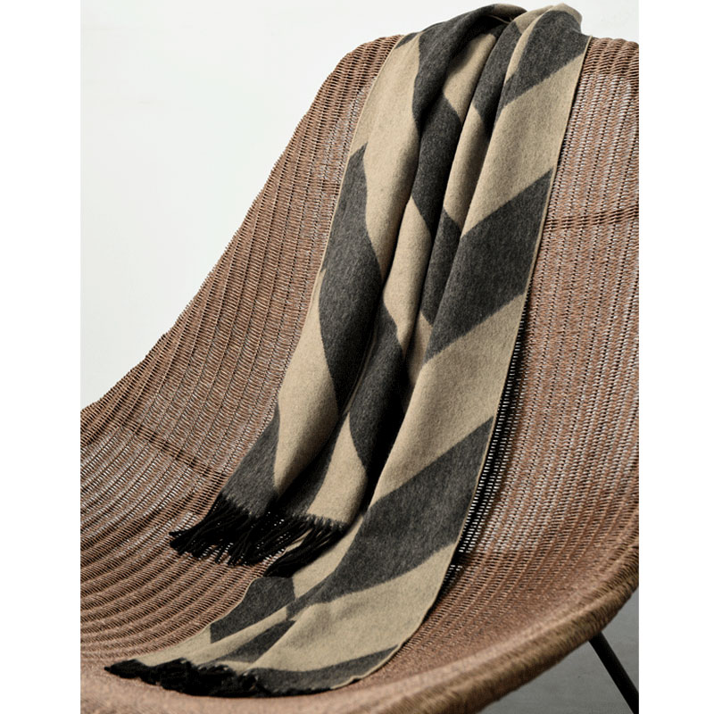 APCSHOP冬季几何图案男羊毛围巾