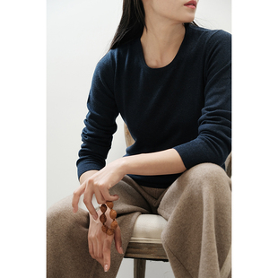 意小众客户女士简约套头圆领羊绒衫 APCSHOP CASHMERE春秋基本款