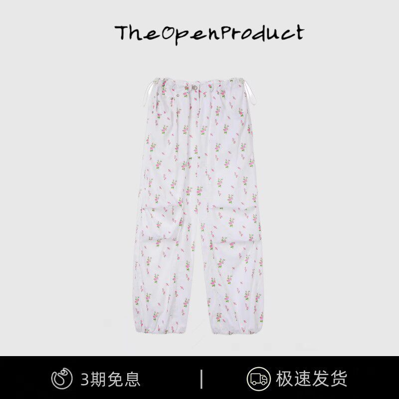 【现货】韩国小众Theopen Product沈梦辰宋妍霏碎花降落伞工装裤