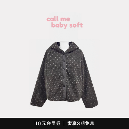 ●callmebabysoft韩国小众连帽两面穿羊羔毛夹棉厚夹克外套女休闲