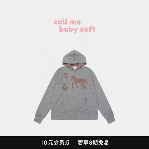 ●callmebabysoft韩国小众潮牌连帽卫衣女tcm马年限定款帽衫外套